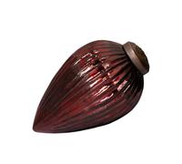 Arthur Cameron - 3" Extra Large Ribbed Crackle Glass Pinecone - Hand-Blown Glass Christmas Tree Decoration & Elegant Christmas Bauble for Winter Displays (Wine)