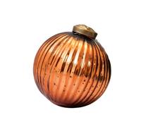 Arthur Cameron - 3" Ribbed Vintage Christmas Decorations, Glass Bauble - Perfect as a Collectible Ornament, or an Elegant Glass Christmas Decoration for Festive Trees (Russet)