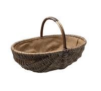 Arthur Cameron Amtique Wash Oval Lined Wicker Basket - Veg Trug Basket with Handle (Large)