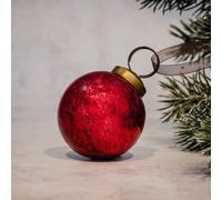 Arthur Cameron Antique Foil Glass Hanging Christmas Decorations | Bauble | Ornament (2", Red)