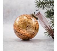 Arthur Cameron Antique Foil Glass Hanging Christmas Decorations | Bauble | Ornament (3", Honey)
