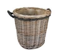 Arthur Cameron - Antique Wash Small Circular Round Lined Wicker Basket