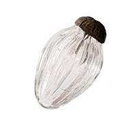 Arthur Cameron - Bauble Set of 6 - Small 1" Crackle Glass Pinecone Ornaments - Hand-Blown Christmas Tree Decorations (Clear)