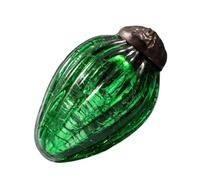 Arthur Cameron - Bauble Set of 6 - Small 1" Crackle Glass Pinecone Ornaments - Hand-Blown Christmas Tree Decorations (Emerald)