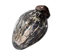 Arthur Cameron - Bauble Set of 6 - Small 1" Crackle Glass Pinecone Ornaments - Hand-Blown Christmas Tree Decorations (Slate)