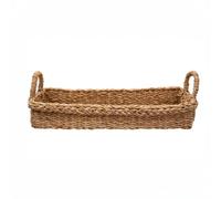 Arthur Cameron - Bhadra Handwoven Seagrass Basket with Handles - This rectangular basket is perfect for storage use or as a decorative tray - Size: 41cm (L) x 18cm (W) x 12cm (H)