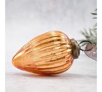 Arthur Cameron Christmas Glass Pinecone Hanging Decorations | Xmas Pine Ornament Bauble (2", Honey)