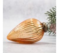 Arthur Cameron Christmas Glass Pinecone Hanging Decorations | Xmas Pine Ornament Bauble (3", Honey)