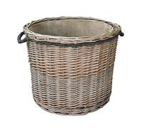 Arthur Cameron - Circular Round Lined Wicker Laundry Basket, with Rope Handles, Perfect as a Planter for Living Room Decor & Toy Storage for Children (Large)