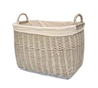 Arthur Cameron - Fawley Rectangular Wicker Log Woven Basket - Perfect as Home Decor - Storage and Organization (Buff, Large)