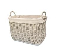 Arthur Cameron - Fawley Rectangular Wicker Log Woven Basket - Perfect as Home Decor - Storage and Organization (Buff, Small)