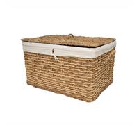Arthur Cameron - Feni Lidded Seagrass Storage Basket - Home Decor Storage for Farmhouse Living Room Accessories & Toy Storage (Large)