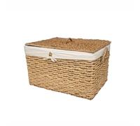 Arthur Cameron - Feni Lidded Seagrass Storage Basket - Home Decor Storage for Farmhouse Living Room Accessories & Toy Storage (Small)
