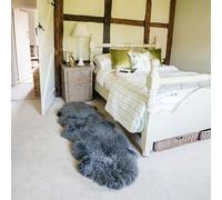 Arthur Cameron - Genuine Double-Fleece Sheepskin Rug with a Natural Suede Backing - Non-Allergenic, Extra Thick & Dense Wool with a Soft, Fluffy Texture (Charcoal, Double 190x65cm)