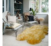 Arthur Cameron Genuine Sheepskin Colourful Rugs 190x120cm (Quad) (Mustard)