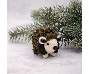 Arthur Cameron - Handcrafted Felt Hedgehog Christmas Tree Decoration - Charming Vintage Christmas Decorations for a Festive Holiday Home