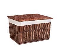 Arthur Cameron - Lined Wicker Hamper with Removable Lid & Cotton Lining - Perfect for Bathroom, Living Room or Bedroom Storage - Storage Basket with Lid, Large Storage Box