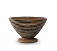 Arthur Cameron - Nimes Hand-Carved Wooden Fruit Bowl with Decorative Base - Stockholm Style Room Décor & Kitchen Essentials (Small)