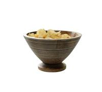 Arthur Cameron - Nimes Hand-Carved Wooden Fruit Bowl with Decorative Base - Stockholm Style Room Décor & Kitchen Essentials (Medium)