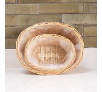 Arthur Cameron - Oval Wicker Basket Tabletop Planter - Handwoven Plant Pot and Decorative Home Accessories (Natural, Large)