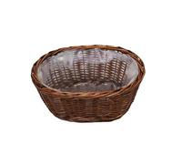 Arthur Cameron - Oval Wicker Basket Tabletop Planter - Handwoven Plant Pot and Decorative Home Accessories (Distilled Brown, Small)