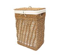 Arthur Cameron Padma Rectangular Seagrass Laundry Basket - Natural Home Decor Wash Basket for Bathroom Storage (Large)