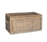Arthur Cameron - Rapallo Deluxe Large Storage Basket with Lid, Hand-Crafted Double-Weave Wicker Storage Chest, Storage Trunk, Wicker Storage Basket, Storage Box (Antique Wash, Extra Large)