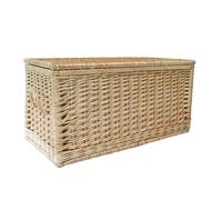 Arthur Cameron - Rapallo Deluxe Large Storage Basket with Lid, Hand-Crafted Double-Weave Wicker Storage Chest, Storage Trunk, Wicker Storage Basket, Storage Box (Natural, Extra Large)