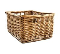 Arthur Cameron - Rectangular Wicker Storage Basket with Handles - 29 x 25 x 15 cm - Small Wicker Basket, Bathroom Storage Organiser, Bedroom Storage (Natural)