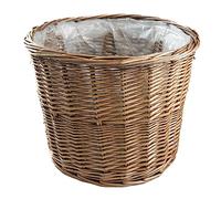 Arthur Cameron - Round Wicker Planter with Plastic Lining, Perfect for Indoor Plants & Flowers - Perfect as a bin for waste, bedroom & bathroom
