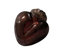 Arthur Cameron - Set of 6 Small 1" Crackle Glass Heart Baubles - Hand-Blown Christmas Baubles Perfect for Mini Christmas Tree Decorations & Rustic Xmas Decorations (Wine)