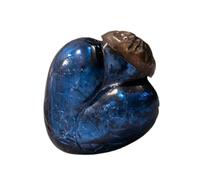 Arthur Cameron - Set of 6 Small 1" Crackle Glass Heart Baubles - Hand-Blown Christmas Baubles Perfect for Mini Christmas Tree Decorations & Rustic Xmas Decorations (Old Navy)