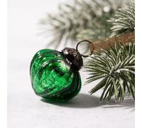 Arthur Cameron - Set of 6 Small 1" Crackle Glass Lantern Ornaments - Hand-Blown Glass Baubles for Rustic Christmas Decorations