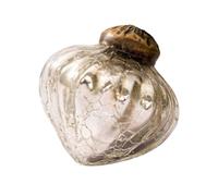 Arthur Cameron - Set of 6 Small 1" Crackle Glass Lantern Ornaments - Hand-Blown Glass Baubles for Rustic Christmas Decorations