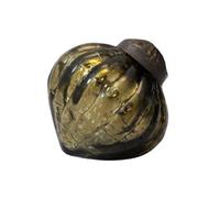 Arthur Cameron - Set of 6 Small 1" Crackle Glass Lantern Ornaments - Hand-Blown Glass Baubles for Rustic Christmas Decorations (Olive)