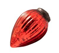 Arthur Cameron - Small 2" Crackle Glass Pinecone Ornaments - Hand-Blown Small Christmas Tree Decorations for Traditional Christmas Trees & Winter Wonderland Displays (Red)