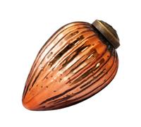 Arthur Cameron - Small 2" Crackle Glass Pinecone Ornaments - Hand-Blown Small Christmas Tree Decorations for Traditional Christmas Trees & Winter Wonderland Displays (Russet)