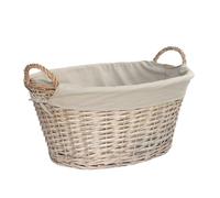 Arthur Cameron - Sonning Oval Buff Wicker Laundry Basket for Bedroom Accessories - Woven Storage Basket perfect as a Storage Container for Laundry, Toys, or Blankets (Medium)