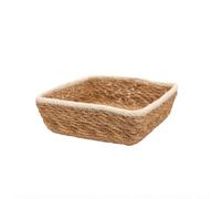 Arthur Cameron - Surma Handwoven Seagrass Square Basket - Tabletop Storage Basket/Shallow Jute Storage Tray - Decorative Organiser perfect for Keys, Jewellery, Coins or Décor (Small)