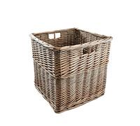 Arthur Cameron - Wicker Storage Cube with Built-in Handles - 32 x 32 x 31 cm - Cube Storage Unit, Perfect for Bedroom or Living Room - Wicker Box, Kallax Basket, Storage Basket (Antique Wash)