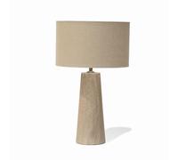 Arthur Cameron - Wrington Rustic Bedside Lamp, Made from Solid Mango Wood with a Beige Linen Lampshade - This Handcarved Table Lamp is Perfect for The Bedroom, Lounge, Kitchen or Dining Room (Medium)