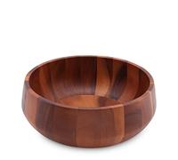 Arthur Court Acacia Wood Serving Bowl for Fruits or Salads Modern Round Shape Style 4.5 inch Tall x 11 inch Diameter Wooden Single Bowl