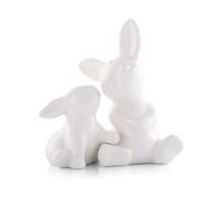 Arthur Court White Stoneware Mother and Baby Easter salt and pepper shakers set, Durable and Easy to Clean, Whimsical Addition to Table Settings, Bunny salt and pepper shakers