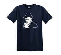 Arthur Daley Minder Che Guevara Style Retro TV Legend Icon Heavy Cotton T-Shirt Navy Blue