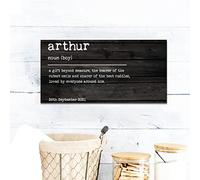 Arthur Definition Wood Sign Farmhouse Wall Plaque Word Description Wood Sign Plaque Wood Decor Farmhouse Wall Hanging Plaque for Home Family Living Room Bedroom Housewarming Gift 6x12in