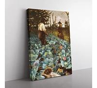 Arthur Melville A Cabbage Garden Classic Painting Canvas Wall Art Print Ready to Hang, Framed Picture for Living Room Bedroom Home Office Décor, 76x50 cm (30x20 Inch)