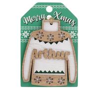 Arthur Name Christmas Jumper Wooden Tree Decoration Personalised Bauble Xmas White