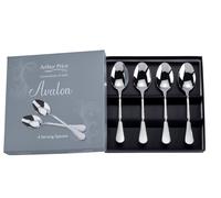 Arthur Price 'avalon' Stainless Steel Gift Boxed Cutlery Set Of 4 Serving Spoons In Silver Silver One Size
