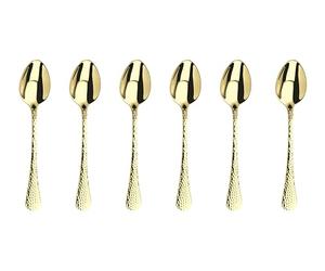 Arthur Price CAVA0061 6 Teaspoons, Stainless Steel, Gold