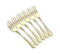 Arthur Price CAVA0131 6 Pastry Forks, Stainless Steel, Gold